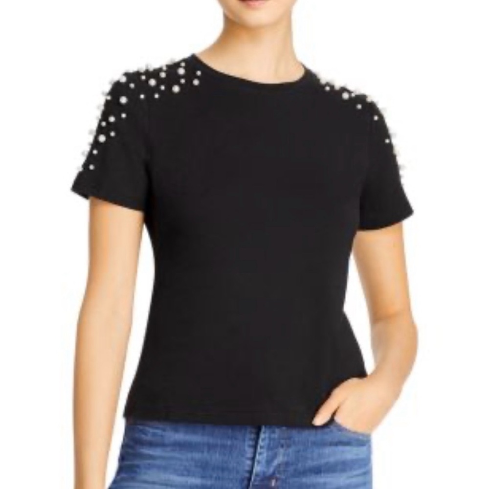 Black Pearl Embellished Women's T-Shirt